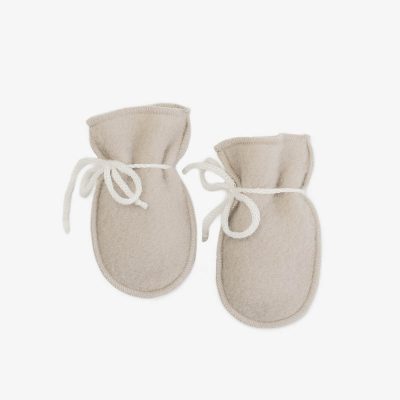 Newborn baby mittens, beige
