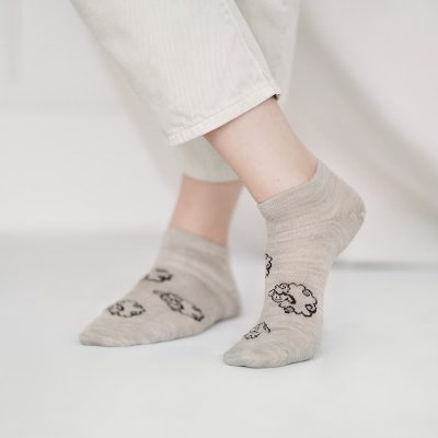 Short socks “Flokati”, beige