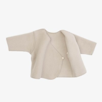 Newborn baby jacket embroidered, beige