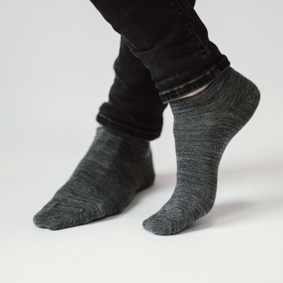 Short socks “Flokati” logo, grey