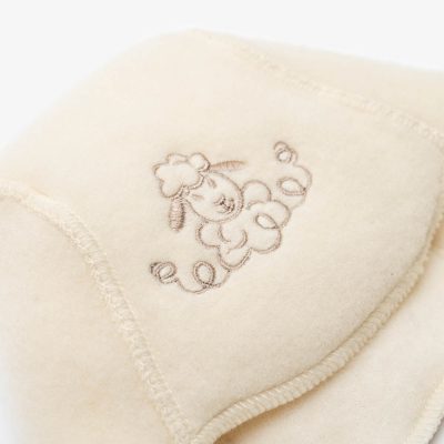 Newborn baby hat “Sheep” embroidered, beige